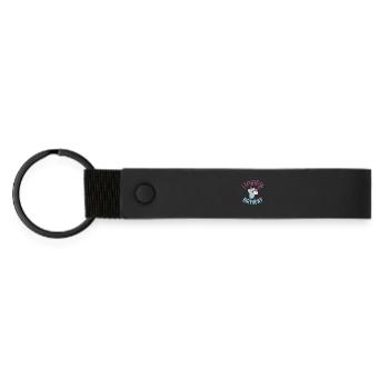 Happy birthday  - Porte-clés en PU mat - noir - Devant