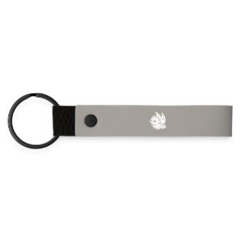 Hibou en vol – Motif hibou mystique oiseau de nuit - Porte-clés en PU mat - gris clair - Devant