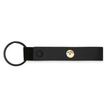 Korea Design – Tradition & Culture in a Circle - Matte Pu Keyring - black - Front
