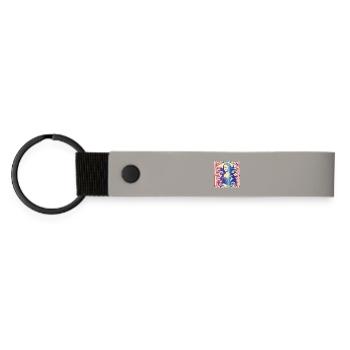 Portrait de femme mona lisa arc-en-ciel moderne paris - Porte-clés en PU mat - gris clair - Devant