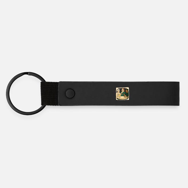 Oma Karin - im Eis Cafe - Matte Pu Keyring - black