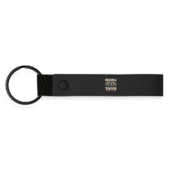 December 1998 Birthday Gift - Matte Pu Keyring - black - Front