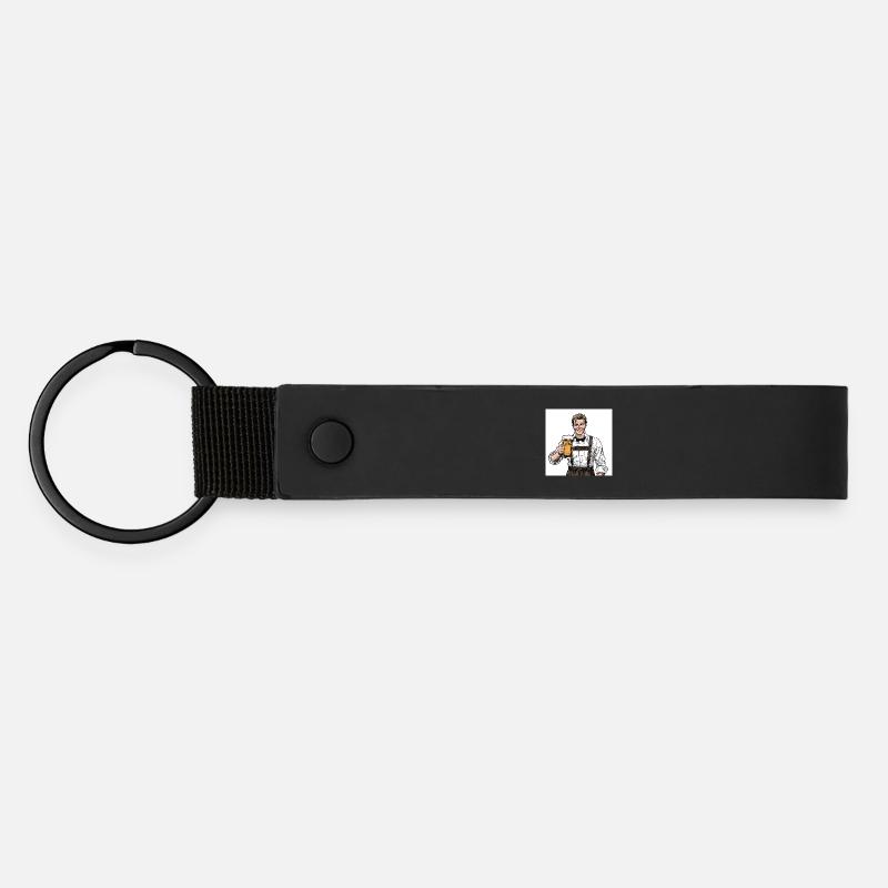 Chasseurs de bière à Lederhosen - Porte-clés en PU mat - noir
