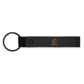 Decentral – Classic Bitcoin Design - Matte Pu Keyring - black - Front