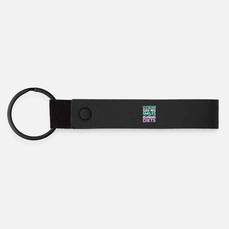 Dentist Practice Oral Health Design  - Matte Pu Keyring - black