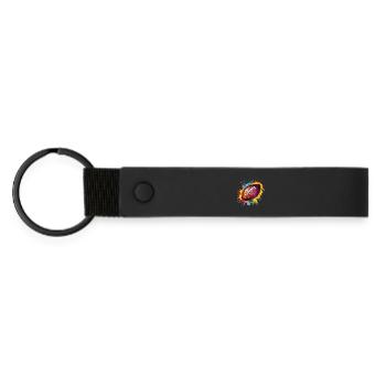 Football - Porte-clés en PU mat - noir - Devant