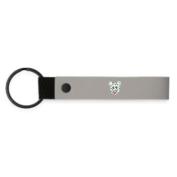 Laughing bear head with dots - Matte Pu Keyring - light grey - Front