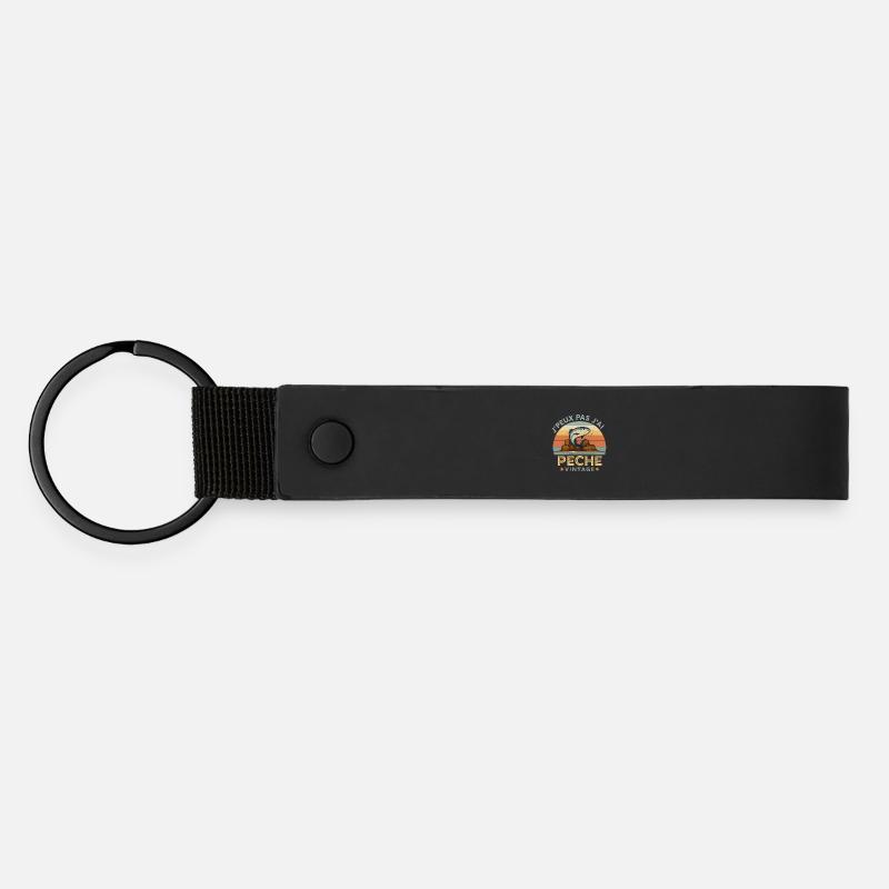 Peche Vintage Illustration - Porte-clés en PU mat - noir