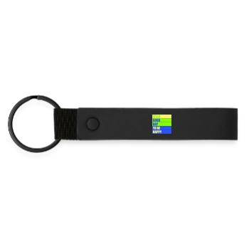 Bonjour sois heureux Motivation positive Dire bonheur - Porte-clés en PU mat - noir - Devant