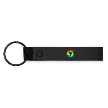 Handballer Hai lustig Kinder Geschenk Grafik - Matte PU Schlüsselanhänger - Schwarz - Vorne