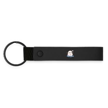 Hoo Cares – Sweet Owl Coffee - Matte Pu Keyring - black - Front