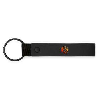 Compact motocross design for motocross - Matte Pu Keyring - black - Front
