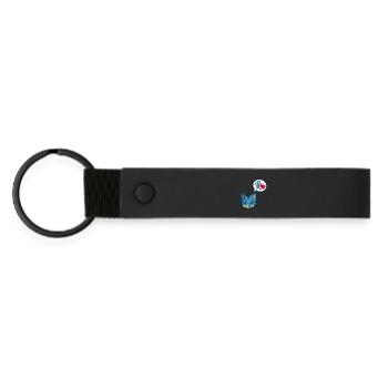 Chat manga kawaii - Porte-clés en PU mat - noir - Devant