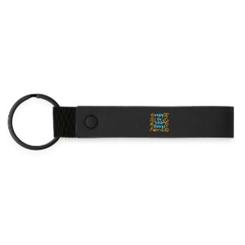 Enjoy The Little Things Gratitude Mindfulness - Matte Pu Keyring - black - Front