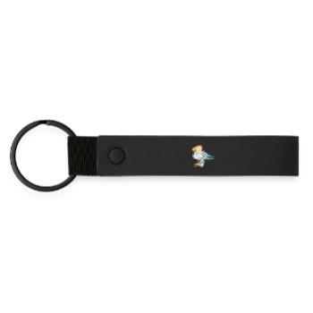Zentangle Gull - Matte Pu Keyring - black - Front