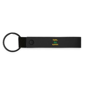 Trailrunner - Matte PU Schlüsselanhänger - Schwarz - Vorne