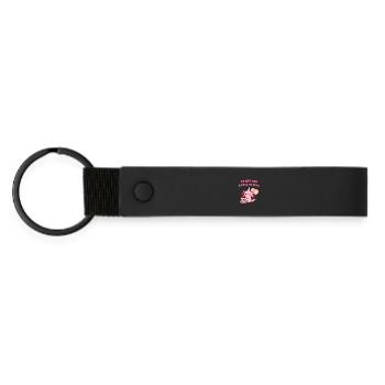 Cute Axolotl Birthday Ready For A Lotl Of Fun - Matte Pu Keyring - black - Front