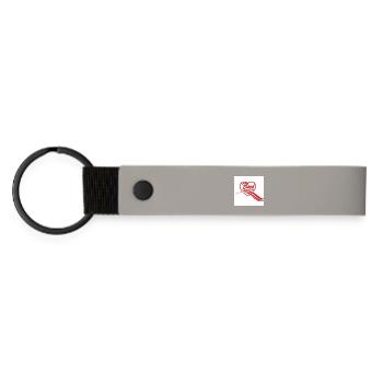 Logo du cœur de don de sang - Porte-clés en PU mat - gris clair - Devant