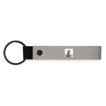 Cheval à couronne florale - Porte-clés en PU mat - gris clair - Devant