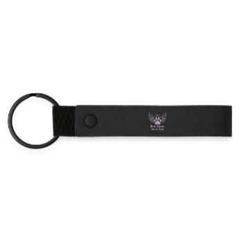 Pug Dog Nuage Ailes d’Ange Adieu Deuil - Porte-clés en PU mat - noir - Devant