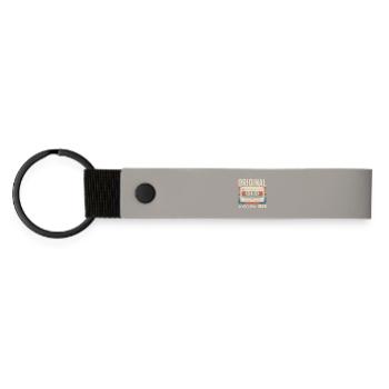 52. Jubiläum – Vintage-Geschenk 1974 - Matte PU Schlüsselanhänger - Hellgrau - Vorne