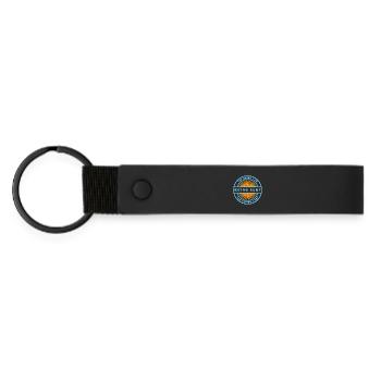 Retro Surf Sunburst Vintage Surfing Logo - Matte Pu Keyring - black - Front