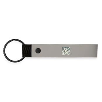 Cowboy Dog and UFO Desert Night Scene - Matte Pu Keyring - light grey - Front