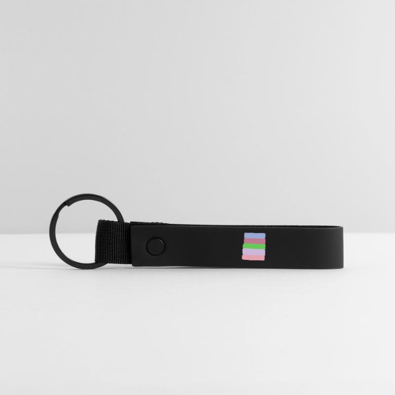 Pastellstreifen-Stack Matte PU Schlüsselanhänger