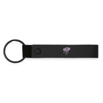 Minimalist Kombucha SCoby Tea Jellyfish - Matte Pu Keyring - black - Front
