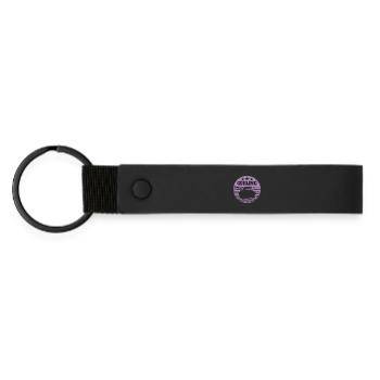 Curling Stone Winter Sports Vintage Retro Style - Matte Pu Keyring - black - Front
