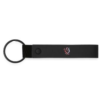 Yoga design_30 - Matte Pu Keyring - black - Front