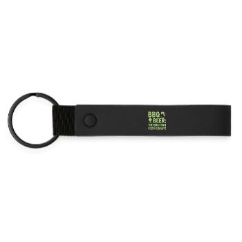 BBQ shirt, hoodie, gift idea for grill master - Matte Pu Keyring - black - Front