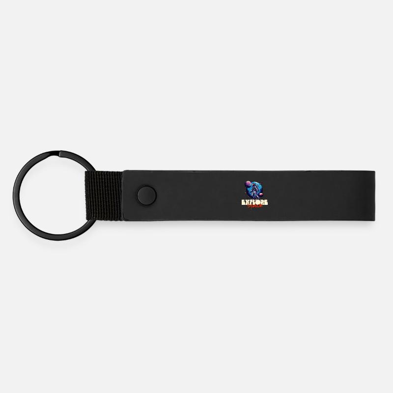 Explore Space Astronaut - Matte Pu Keyring - black