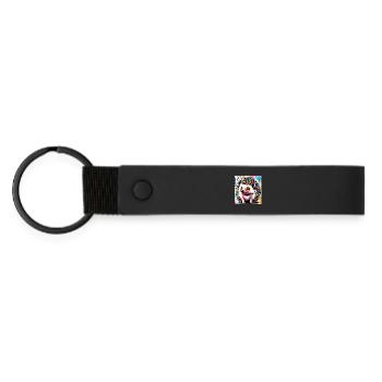 hedgehog - Matte Pu Keyring - black - Front