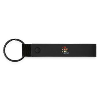 Routine de propriétaire de chien - Porte-clés en PU mat - noir - Devant