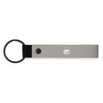 Golden Retriever Mantrailer Team Hundesport Hunde  - Matte PU Schlüsselanhänger - Hellgrau - Vorne