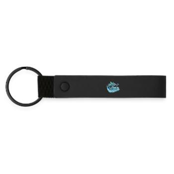 Neon Sea Turtle Wave Dance - Matte Pu Keyring - black - Front