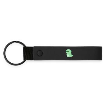 T-rex Rexy - Matte Pu Keyring - black - Front