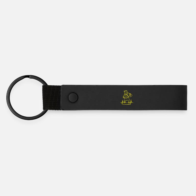 Bodeguero avec battement de cœur - Porte-clés en PU mat - noir