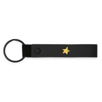 Star - Matte Pu Keyring - black - Front