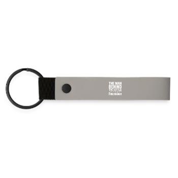 The Man Behind The Little Firecracker - Matte Pu Keyring - light grey - Front