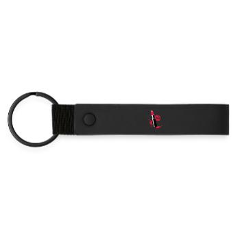 Rouge à lèvres avec des lèvres rouges - Porte-clés en PU mat - noir - Devant