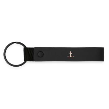 Halloween witches ghosts spook gift idea pumpkin - Matte Pu Keyring - black - Front