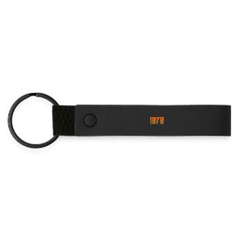 1975 vintage year of birth - Matte Pu Keyring - black - Front