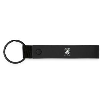 Cute Dad Panda Baby Panda Jast a Dad Who Loves - Matte Pu Keyring - black - Front