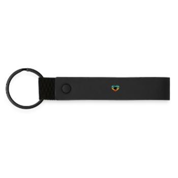 I love drums and drums retro heart - Matte Pu Keyring - black - Front