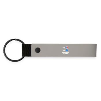 Frankreich und Somalia Genius / Geschenk - Matte PU Schlüsselanhänger - Hellgrau - Vorne