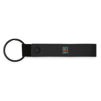 Pâte ce qui vous fait cuire une boulangerie heureuse - Porte-clés en PU mat - noir - Devant