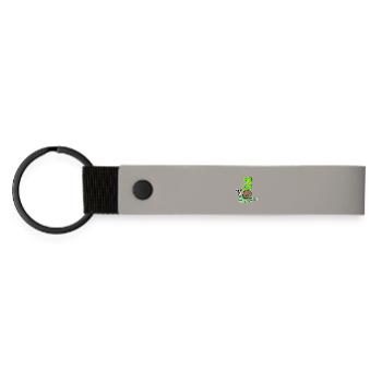 3 ans - 3ème anniversaire avec motif animal - Porte-clés en PU mat - gris clair - Devant