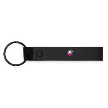 Easter Egg Flowers Art Retro Wave - Matte Pu Keyring - black - Front